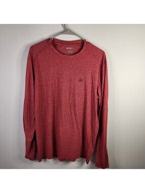 Wolverine Men's Long Sleeve Red Heathered Shirt Large